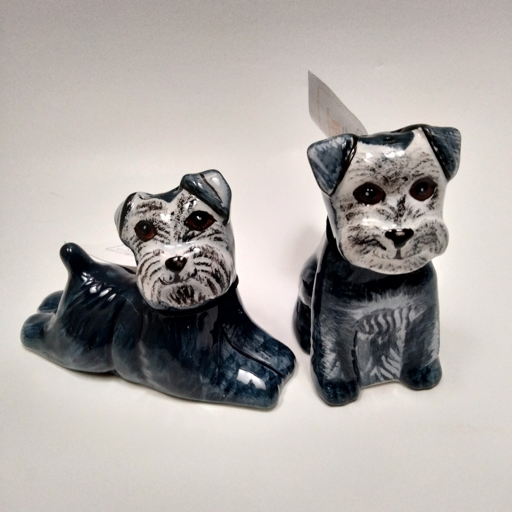 Schnauzer Dog Salt & Pepper Shaker Set
